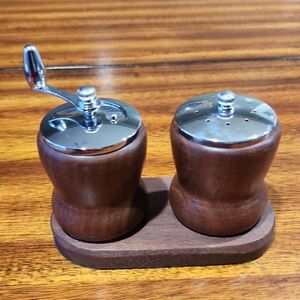 Olde Thompson Stainless Steel/Wooden Salt and Pepper Grinder Set